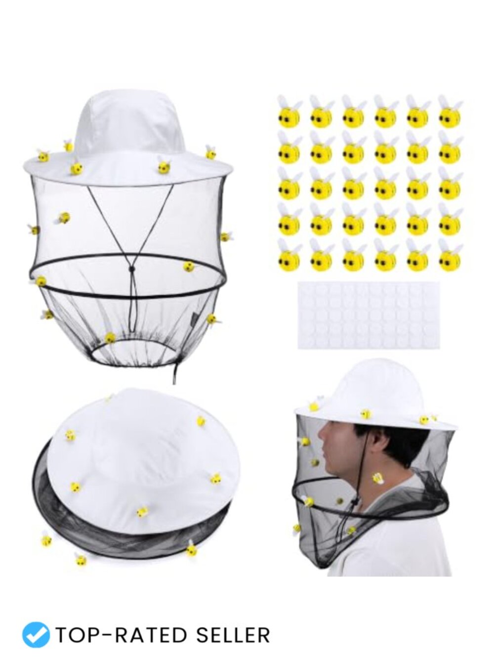 Beekeeper Hat Set 82 Pcs Adult Costume Veil Cotton Nylon Halloween